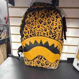 Sprayground Cheetah Print Backpack with Black and Tan Accents